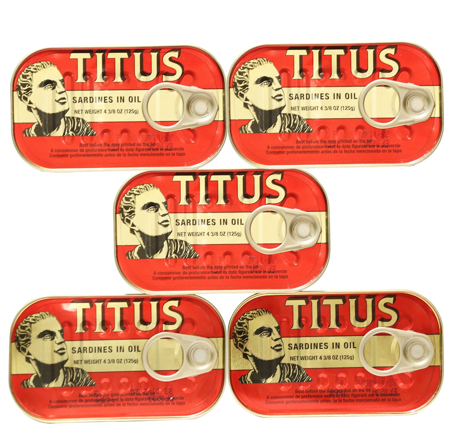 Titus Sardines pack of 5 ( 5x 124g)